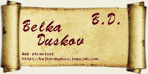 Belka Duškov vizit kartica